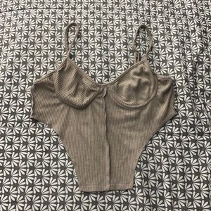 beige crop top with adjustable straps